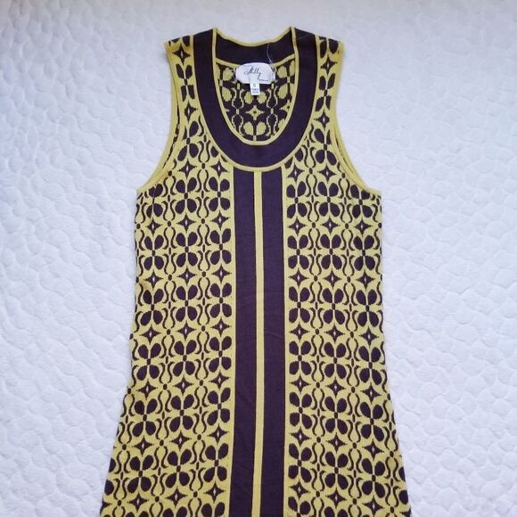 Milly of New York sweater dress geometric 70s mod - Picture 6 of 9